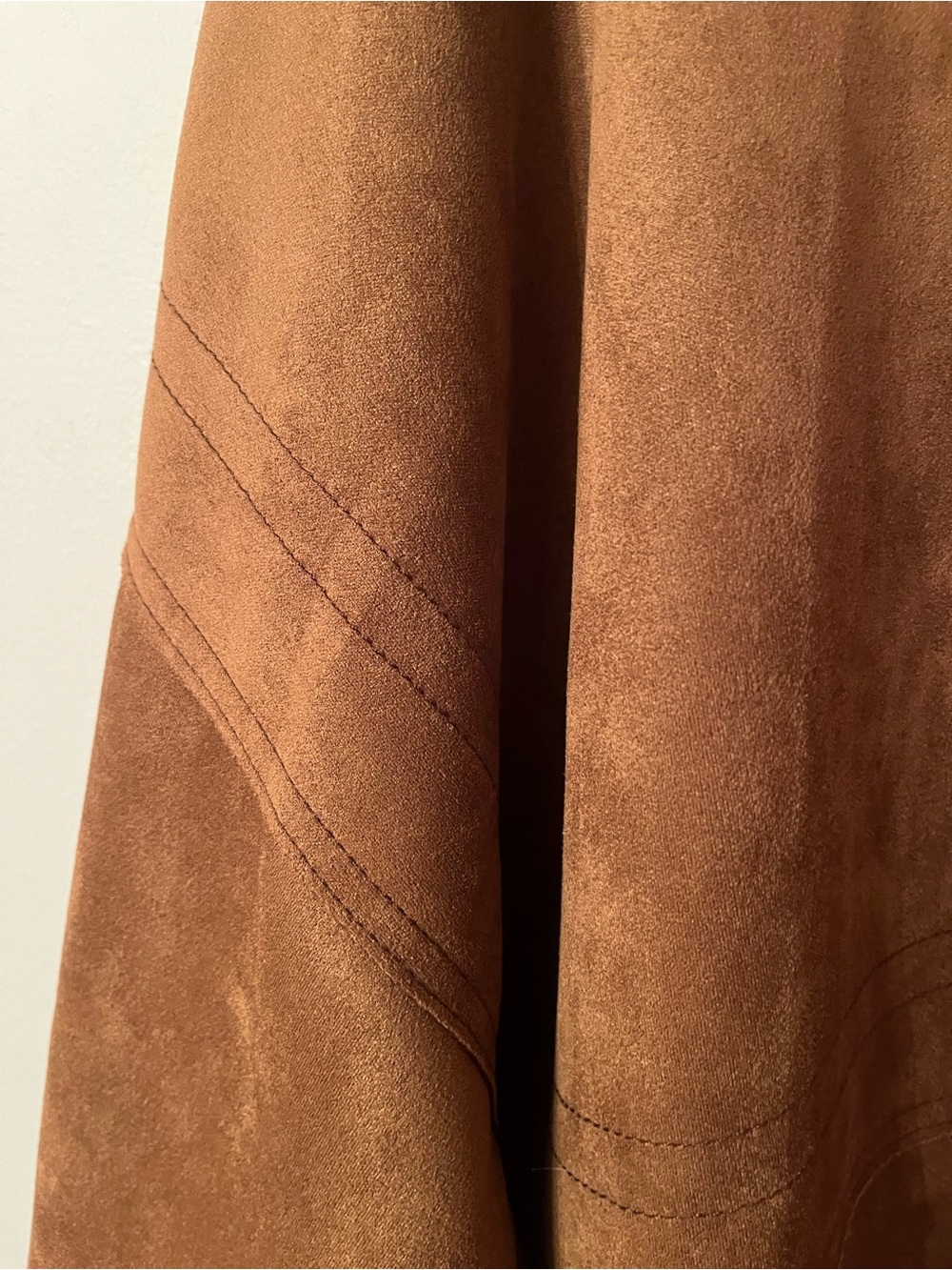 By Anthropologie Cognac Faux Suede Kimono Jacket - Size L - Picture 7 of 13